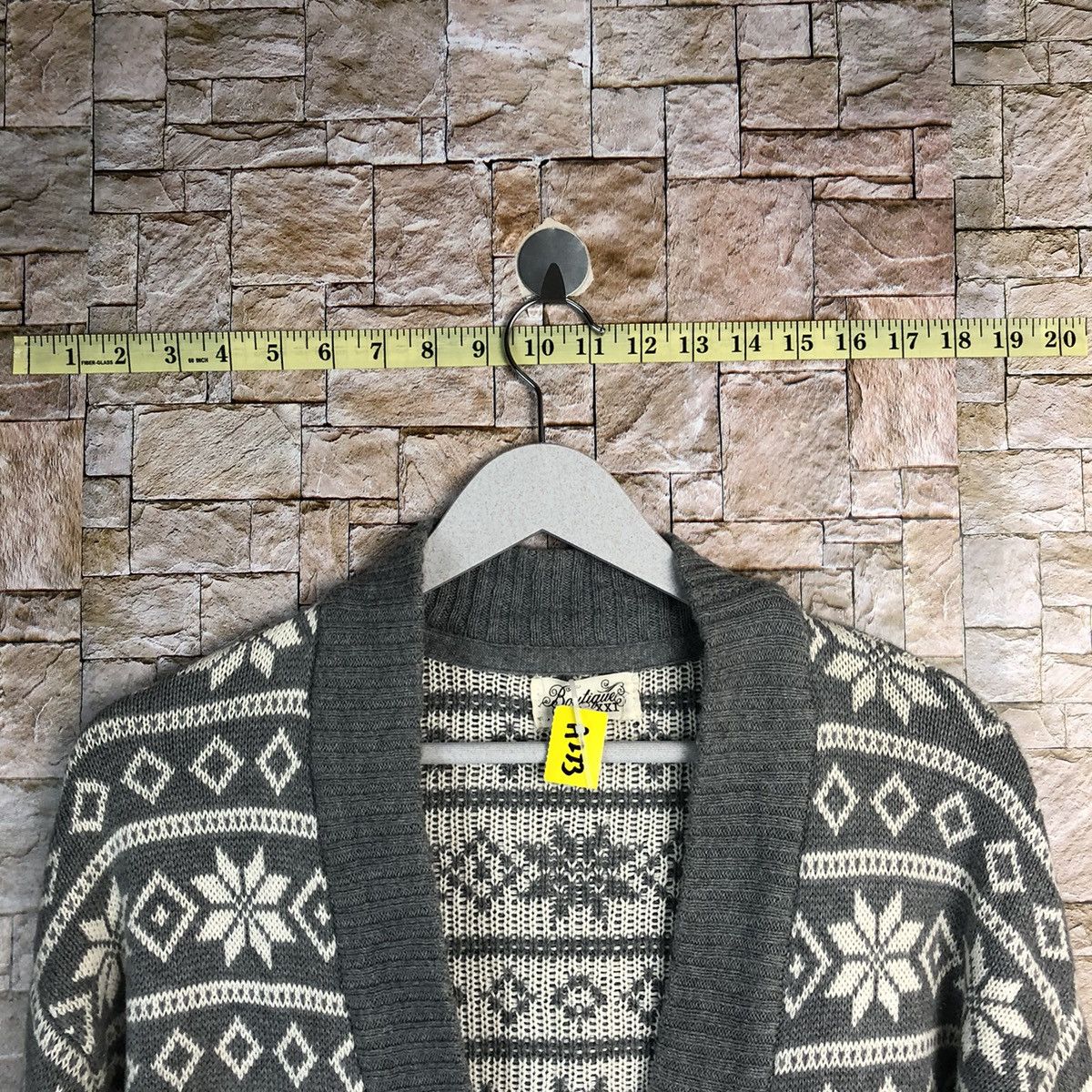 Homespun Knitwear × Japanese Brand Boutique Grey art design cardigan Knitwear #A223 Size US L / EU 52-54 / 3 - 4 Thumbnail