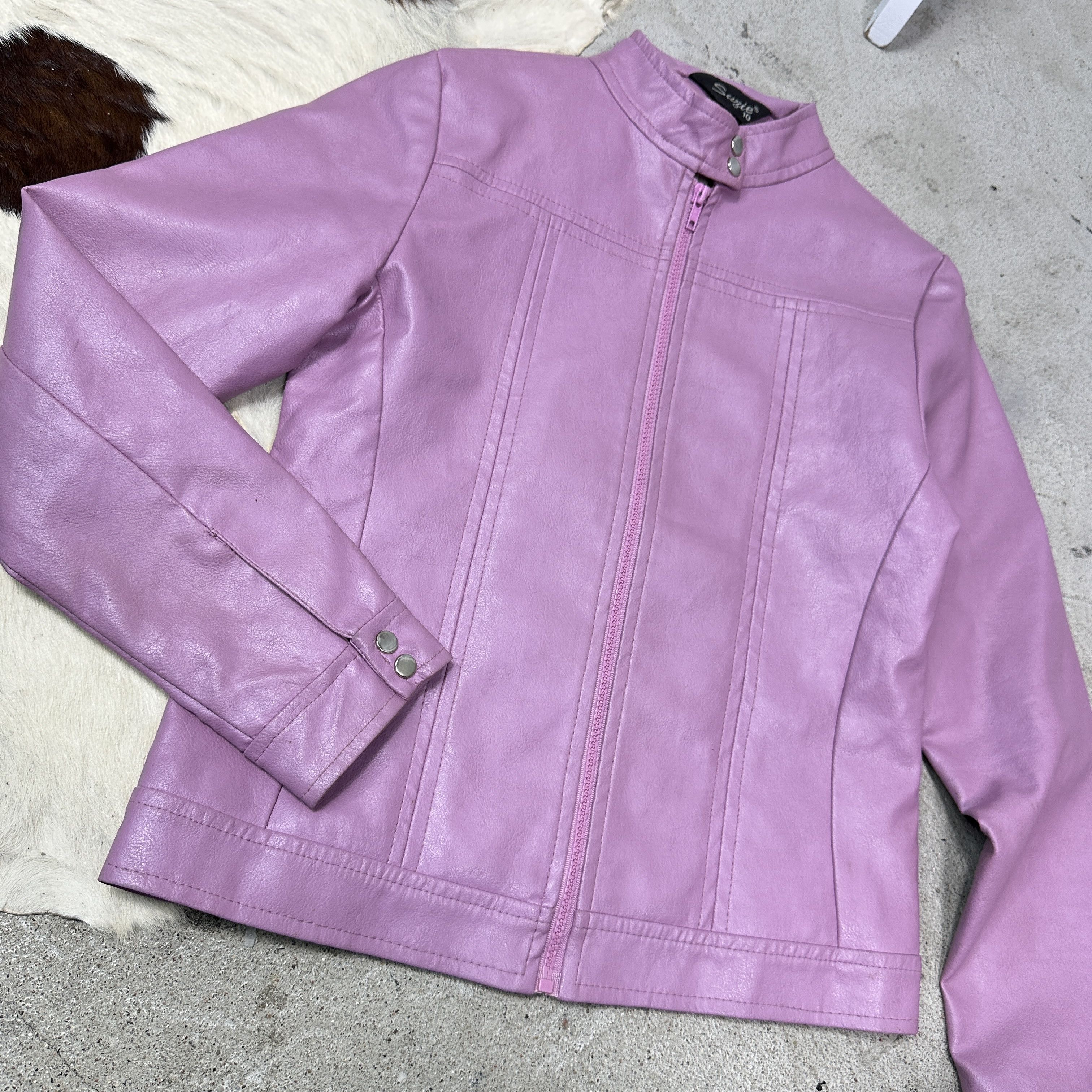 Vintage Vintage Biker Moto Racing Pink Faux Leather Jacket 90s Size US M / EU 48-50 / 2 - 3 Thumbnail