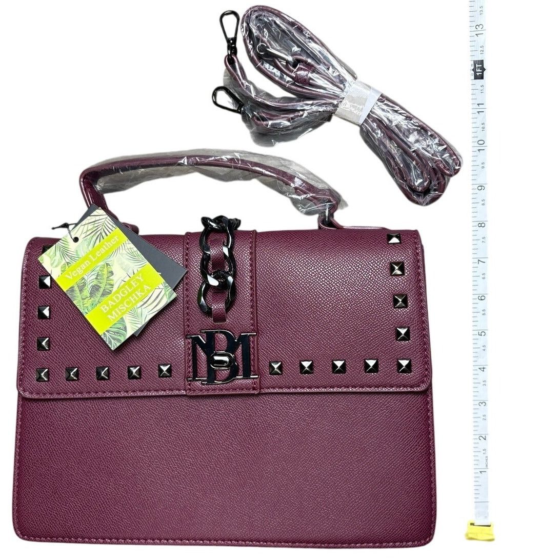 Badgley Mischka NWT Stunning Badgley Mischka Plum Vegan Leather Handbag Size ONE SIZE - 1 Thumbnail