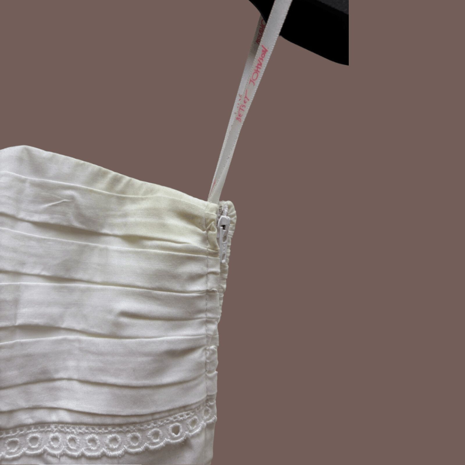 Betsey Johnson VTG Bustier Dress | Betsey Johnson White Eyelet Y2K Coquette Size XS / US 0-2 / IT 36-38 - 5 Thumbnail