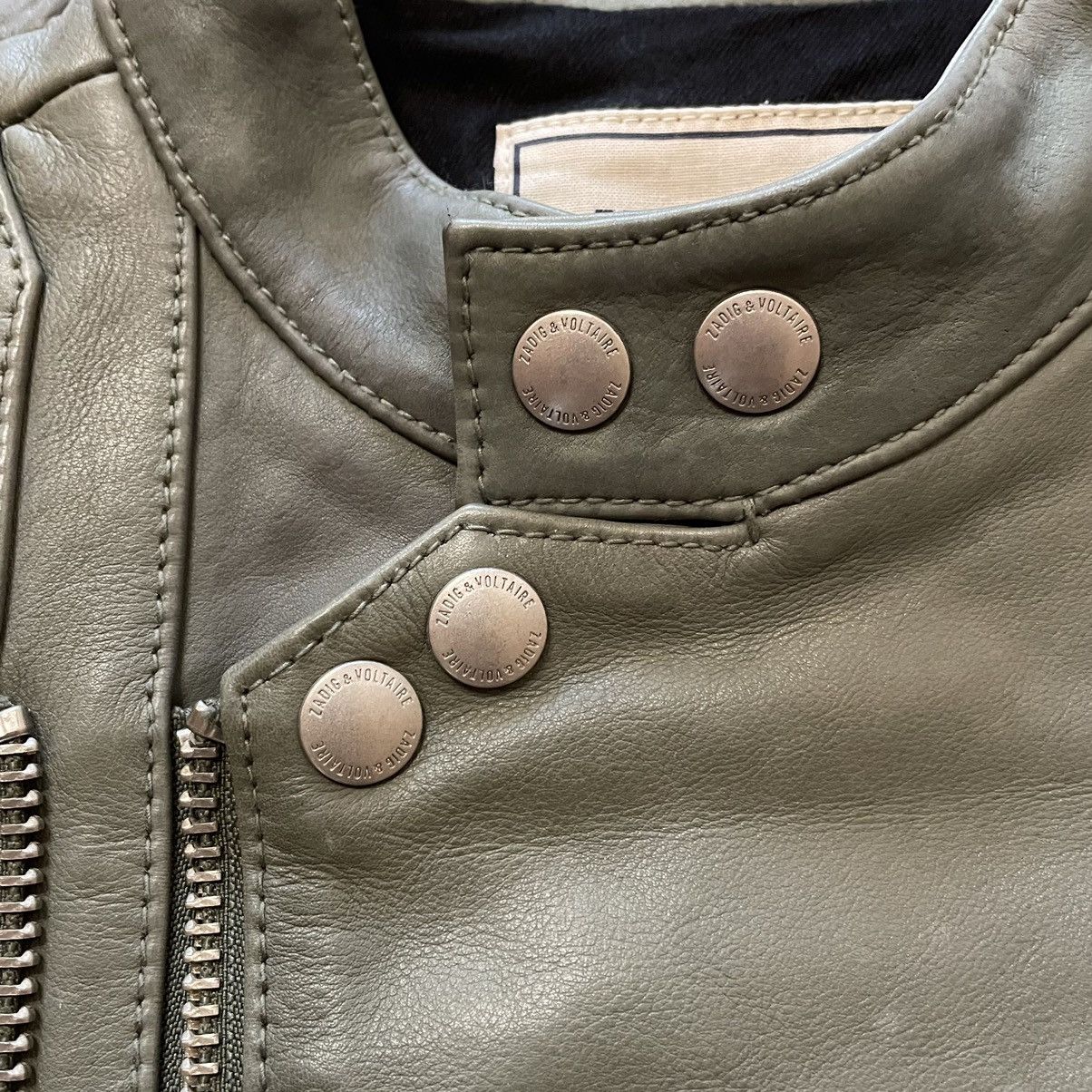Zadig & Voltaire Zadig Voltaire Women Leatcher Biker Jacket Green Size L Size L / US 10 / IT 46 - 13 Thumbnail