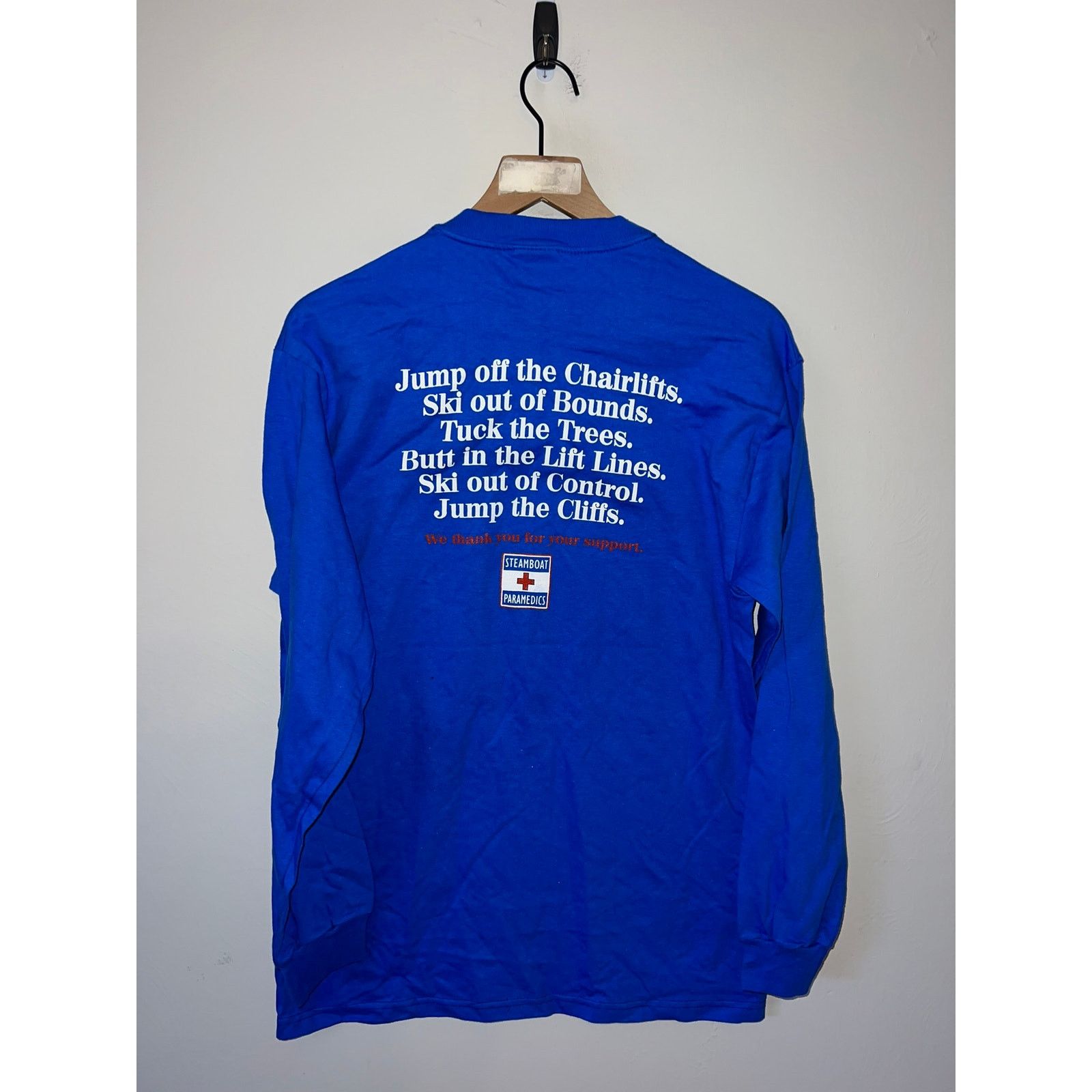 Hanes Vintage Steamboat Shirt Paramedics Joke Tee Long Sleeve 90s Size US M / EU 48-50 / 2 - 4 Thumbnail