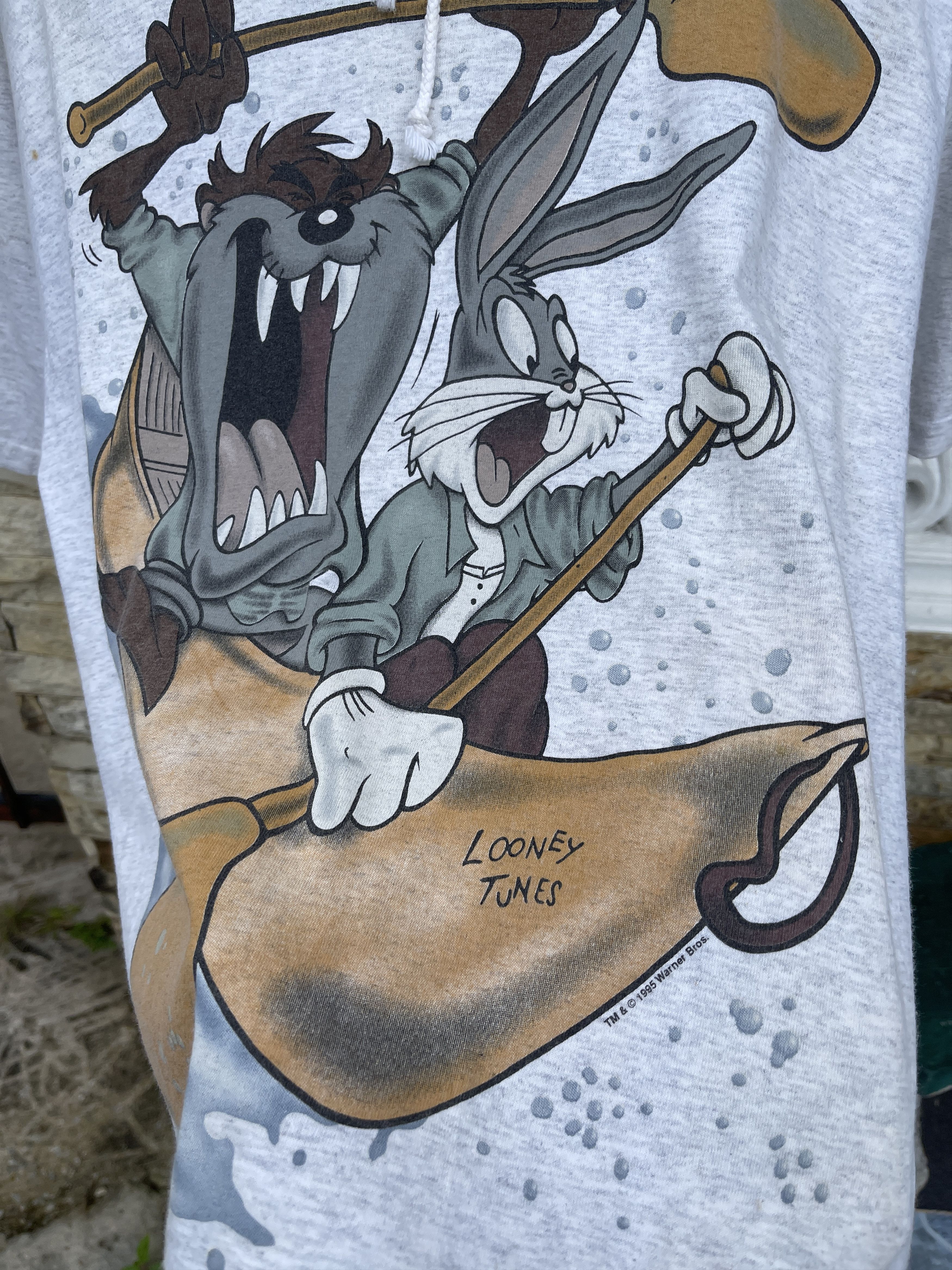 Cartoon Network Rare🔥Vintage 95’ Looney Tunes T-Shirt With Hoodie Size US M / EU 48-50 / 2 - 3 Thumbnail