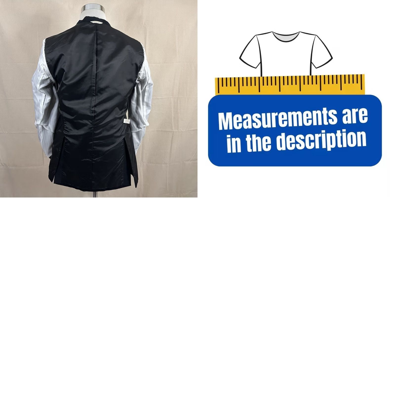 Banana Republic Banana Republic Sport Coat 40R Black Cotton 3-Button Notch Lapel Vented Regular Men’s Jacket Size US XS / EU 42 / 0 - 8 Thumbnail