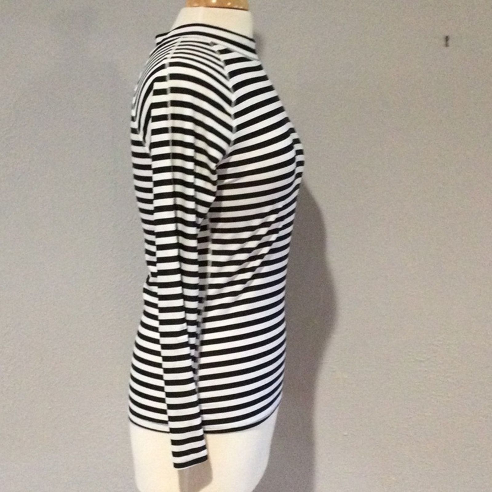 Old Navy Old Navy Black/White Stripe Long Sleeve Bodycon Top M Size M / US 6-8 / IT 42-44 - 4 Thumbnail