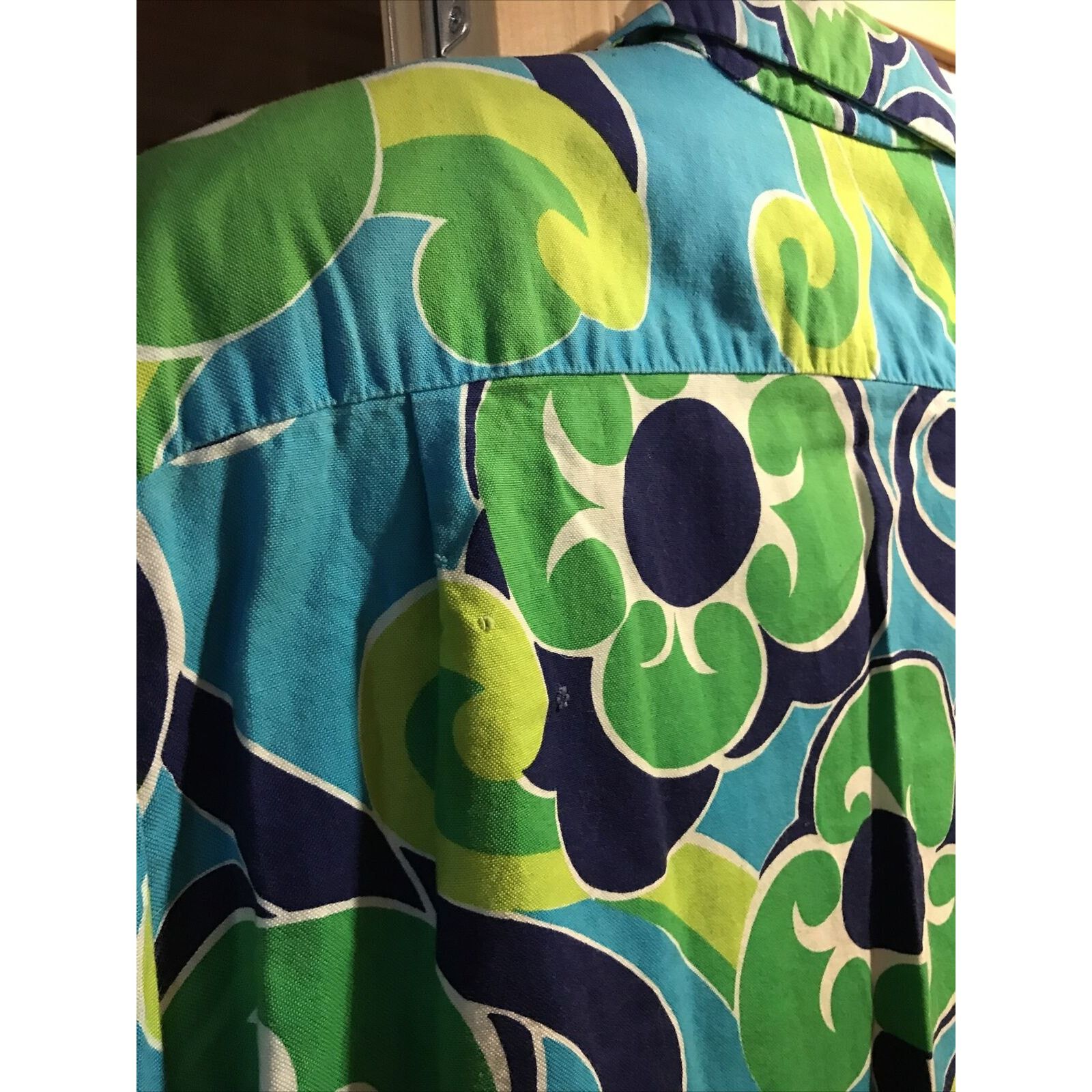 Other Vintage Men’s L Blue Green Floral Hawaiian Shirt SS Button Size US L / EU 52-54 / 3 - 11 Thumbnail