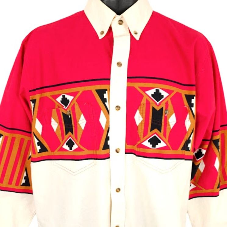 Express VINTAGE Express Rider Western Shirt Mens Medium Red Southwestern Cowboy Shirt Mens Medium Red Southwestern Cowboy Mens Mens Size US M / EU 48-50 / 2 - 2 Thumbnail