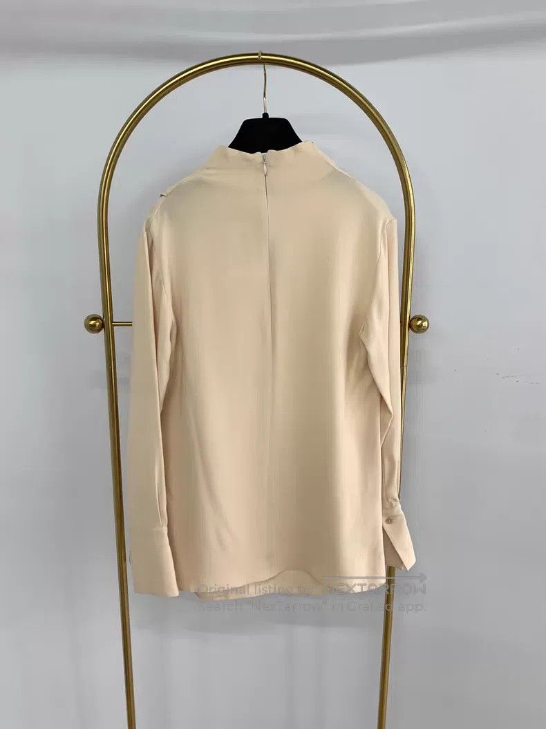 Loro Piana Loro Piana Apricot High-Neck Long Sleeve Shirt Size S / US 4 / IT 40 - 3 Thumbnail