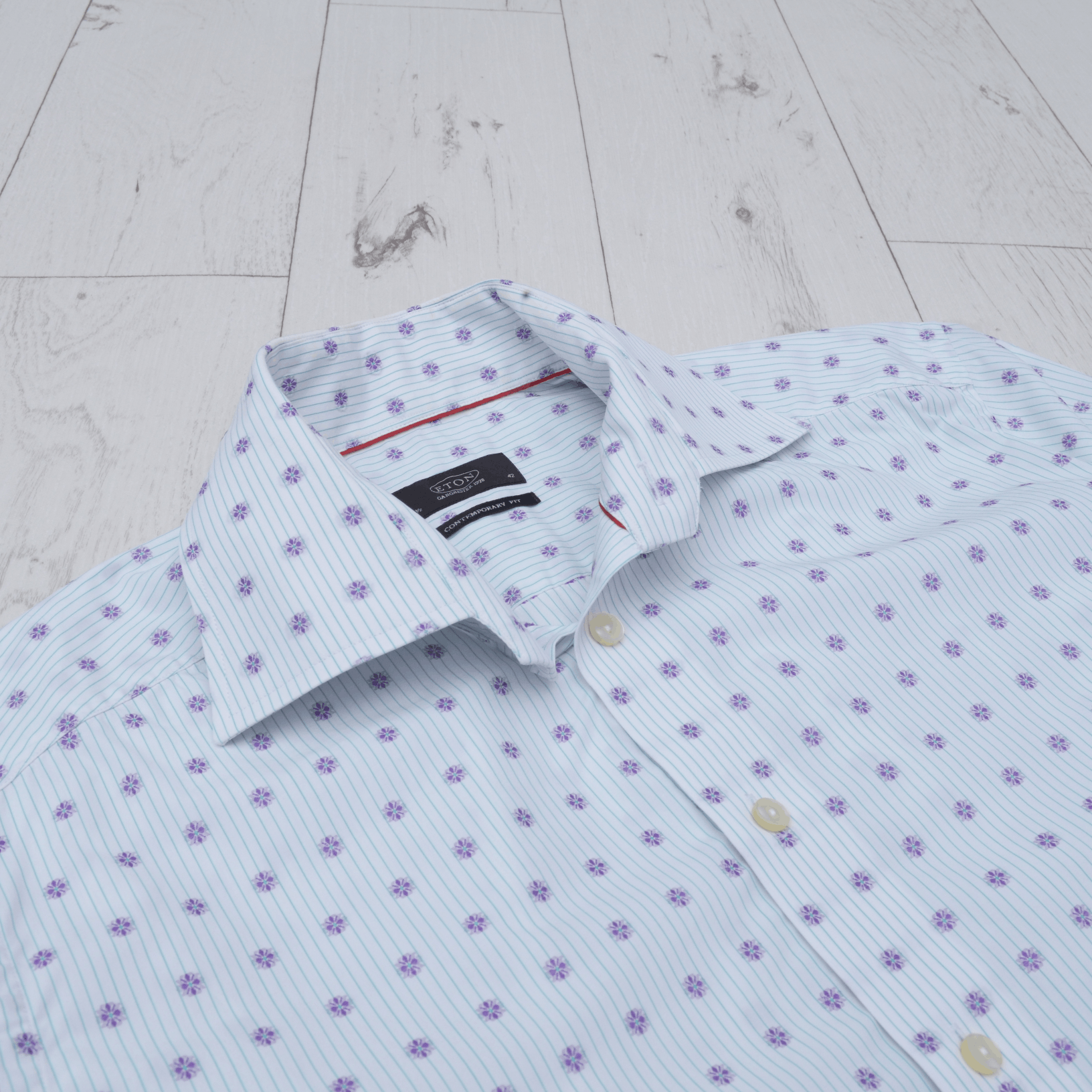 Eton Eton Contemporary Fit Printed Dress Casual Shirt Size 42 Size US L / EU 52-54 / 3 - 6 Thumbnail