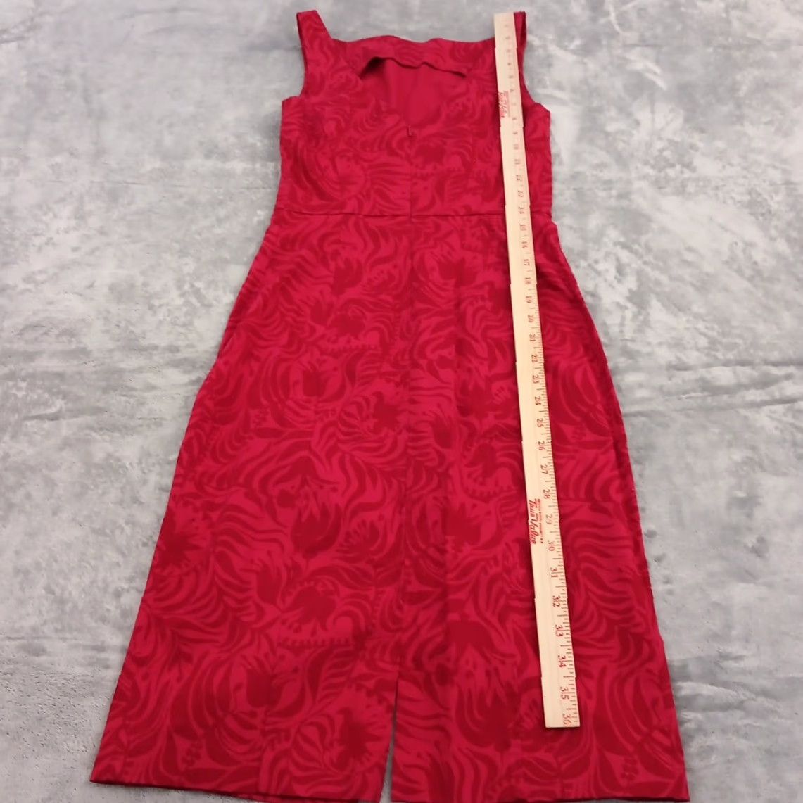 Express EXPRESS Dress Knee Length Red Floral Stretch Sleeveless Zip 2 Women Sheath - Regular Size 2 Size XS / US 0-2 / IT 36-38 - 4 Thumbnail