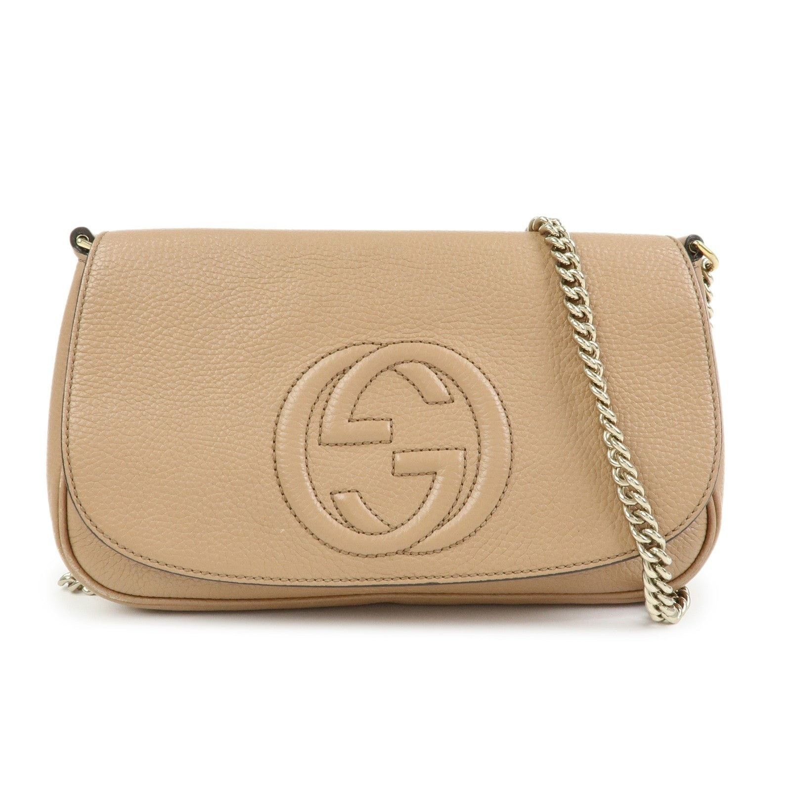 Gucci Gucci Soho Chain Shoulder Bag Calfskin Tan Size ONE SIZE - 1 Thumbnail