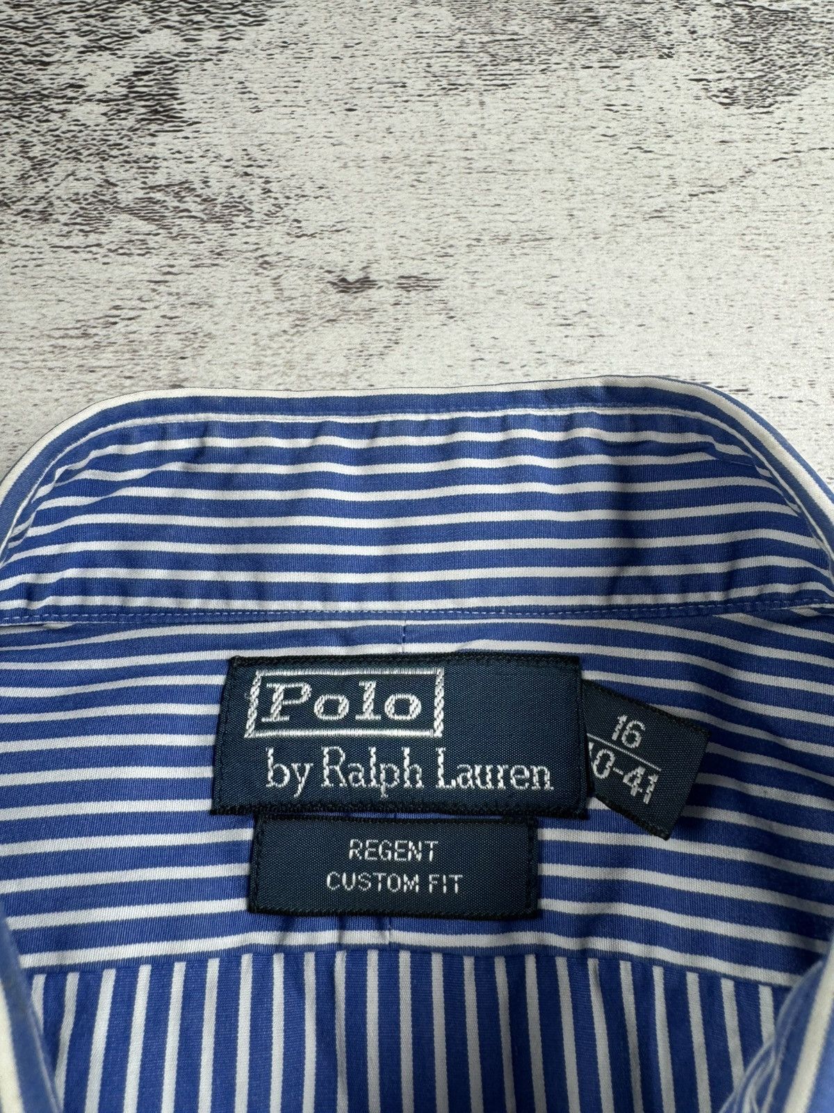 Polo Ralph Lauren Polo Ralph Lauren Blue 16/40-41 Button Striped Regent Collar LongSleeve Shirt Size US L / EU 52-54 / 3 - 8 Thumbnail