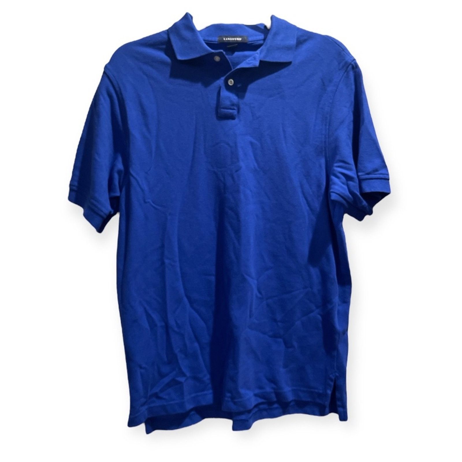 Lands' End LANDS' END Men's Cobalt Blue Short Sleeve Poly Pique Polo XL Size US XL / EU 56 / 4 - 2 Thumbnail