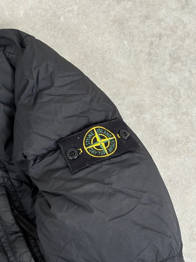 Stone Island AW2017 Stone Island Black Dyed Crinkle Reps Black Hooded Puffer Jacket Size US L / EU 52-54 / 3 - 10 Thumbnail