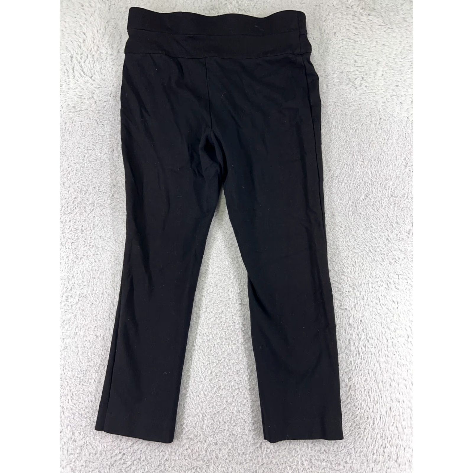Nine West Nine West Pants Womens Petite Small Black Pull On Knit Flat Front Straight Leg Chino Style 30in Inseam PS Womens Black Knit Pants Size 28" / US 6 / IT 42 - 2 Thumbnail