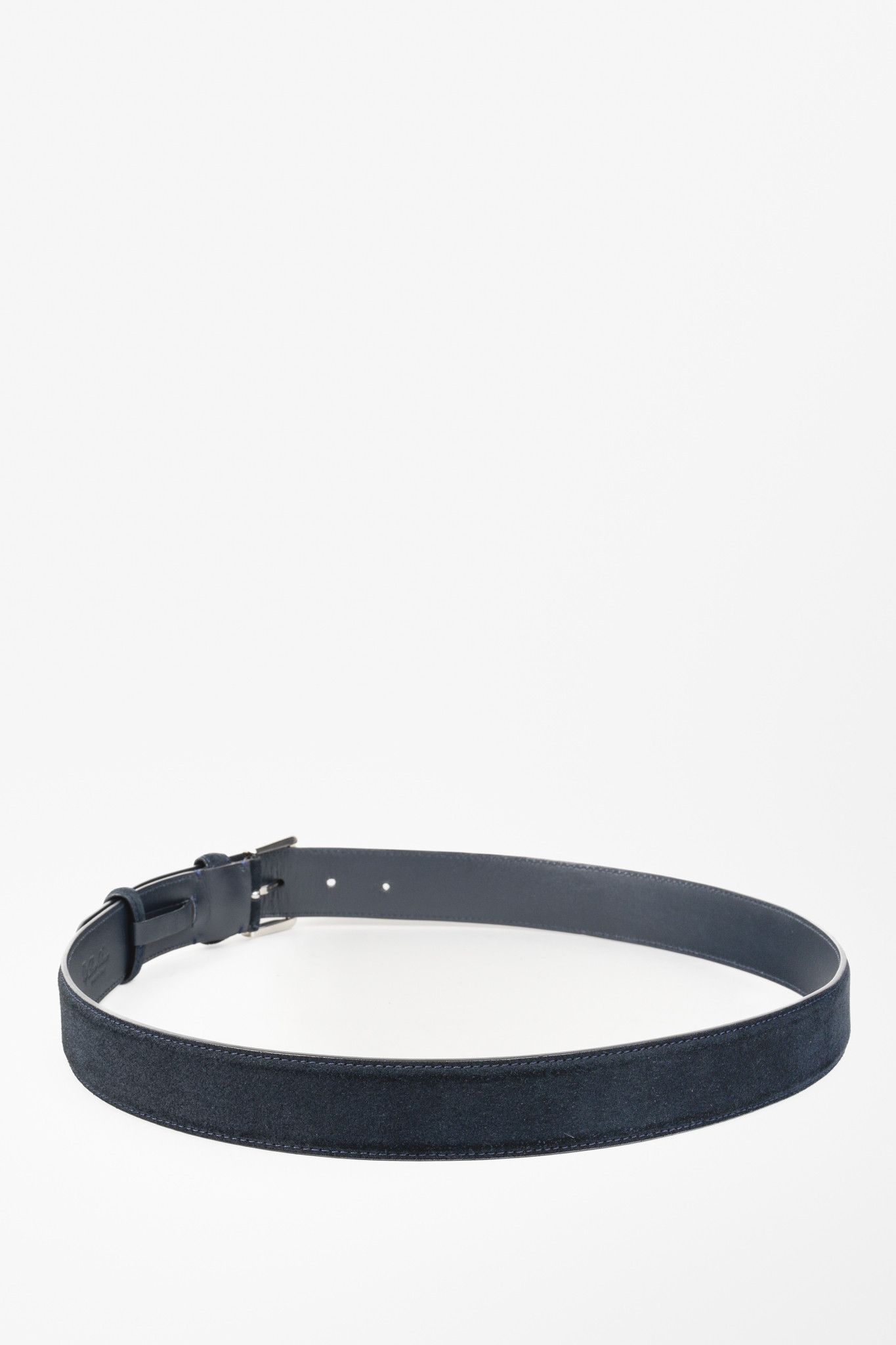 Loro Piana Loro Piana Alsavel Navy Suede Palladium Buckle Belt Size ONE SIZE - 2 Thumbnail