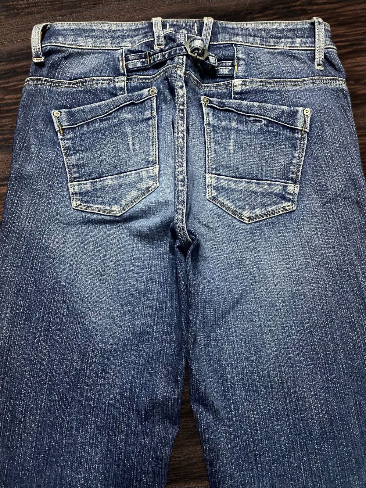 Japanese Brand Vtg Sweet Camel Faded Wash Buckle Back Eye Button Slim Fit Size US 28 / EU 44 - 4 Thumbnail