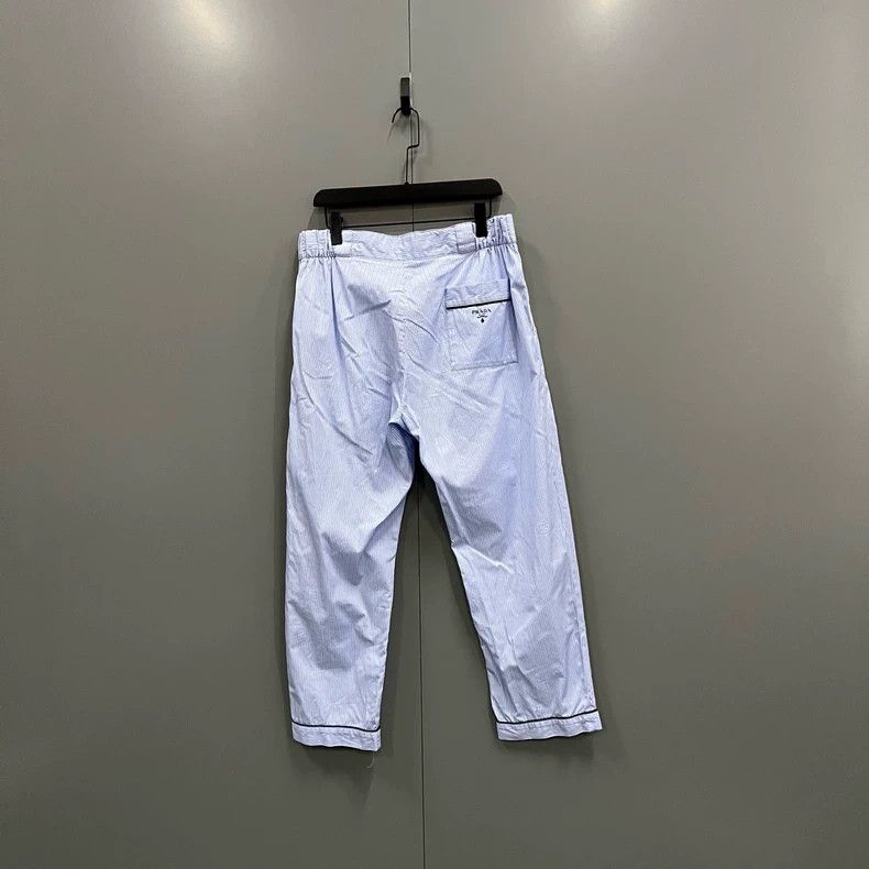 Prada Prada Blue and white striped trousers 2502-Nextarrow Size US 36 / EU 52 - 2 Thumbnail