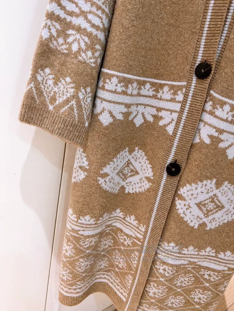 Hermes Hermes Camel Color Snowflake Cashmere Cardigan Size XXS / US 00 / IT 34 - 4 Thumbnail
