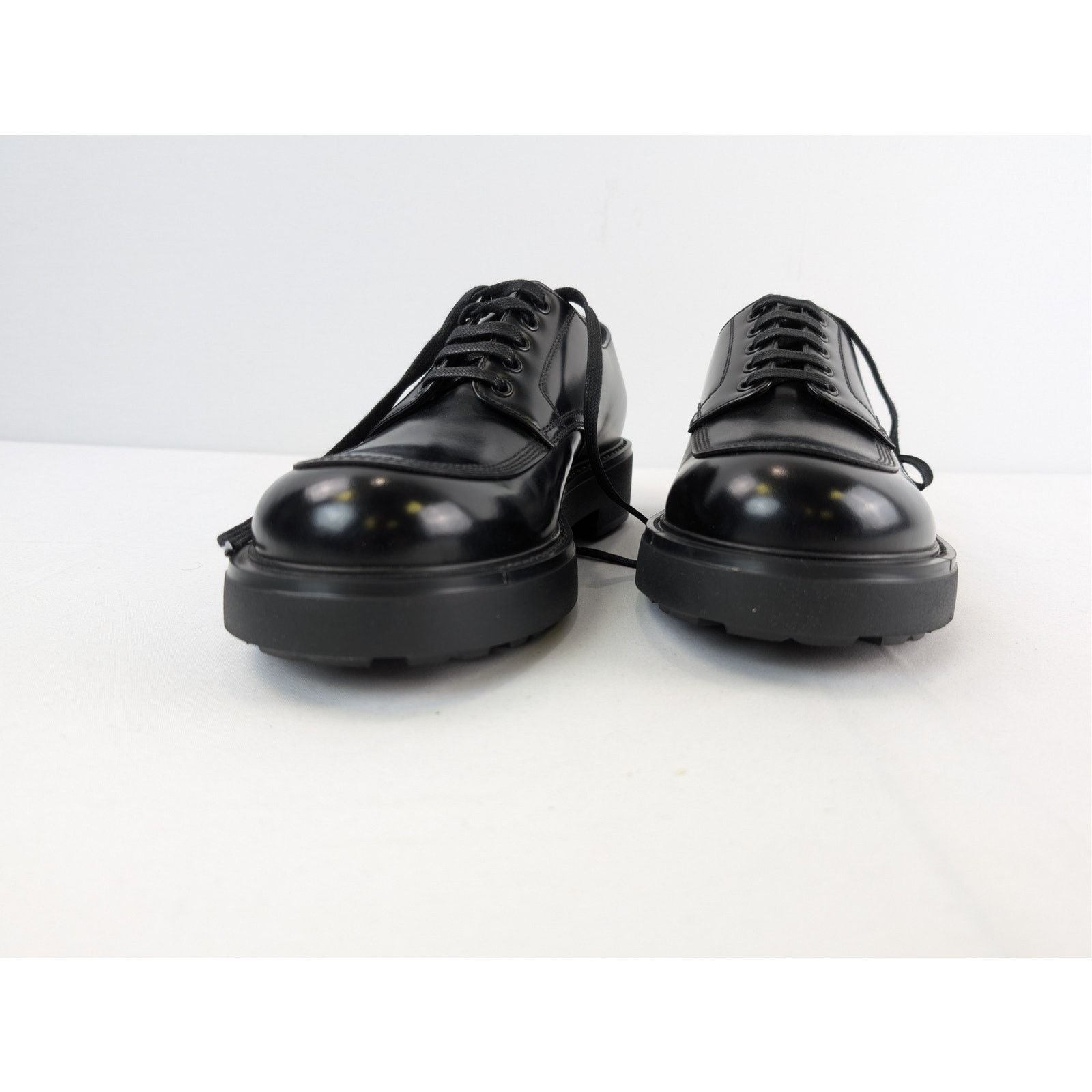 Prada o1rshd1 Brushed Leather Derby Shoes Boots in Black Size US 8 / EU 41 - 7 Thumbnail