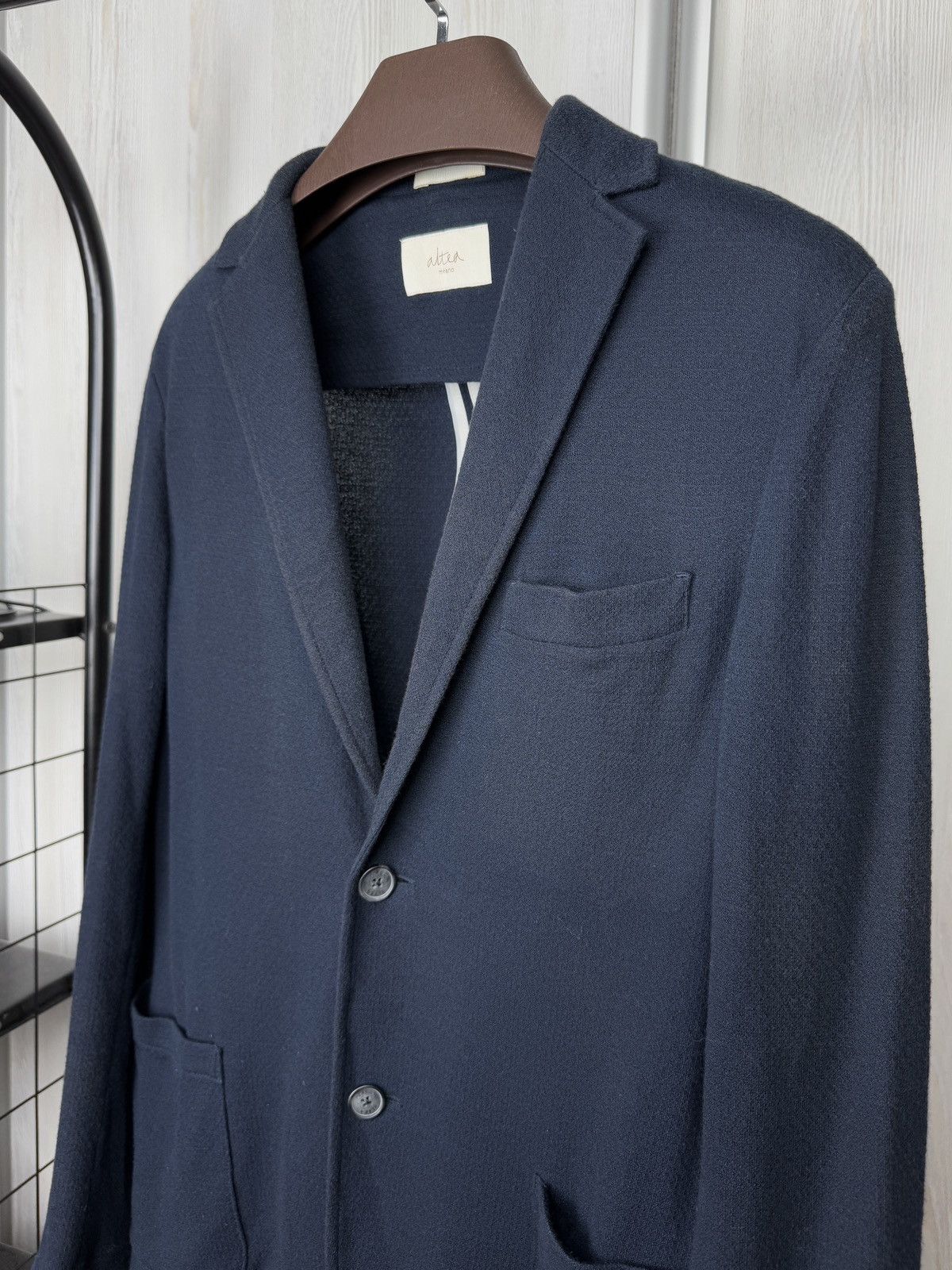 Altea Altea Milano navy blue lightweight unlined cardigan blazer Size 40R - 4 Thumbnail