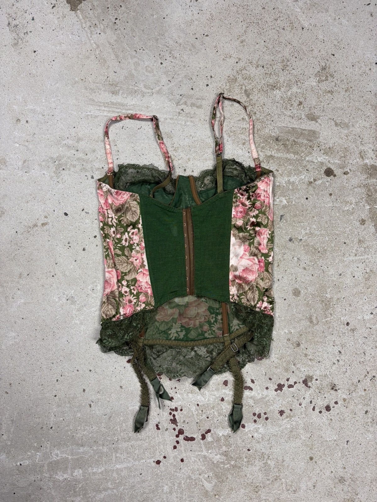 Valentino Vintage 90s Valentino Garavani Silk Floral Print Lace Corset Size S / US 4 / IT 40 - 2 Thumbnail