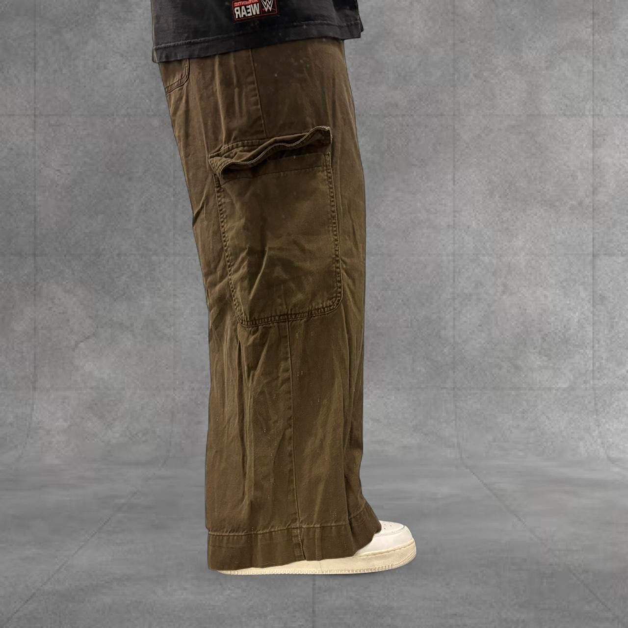 Vintage Crazy Vintage Y2K 2000s Grunge Super Baggy Wideleg Short Brown Cargo Pants! Size US 34 / EU 50 - 1 Thumbnail