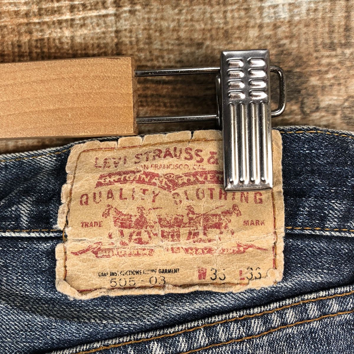 Levi's DL Levis 505 Blue vintage Denim Pants #C198 Size US 33 - 18 Thumbnail