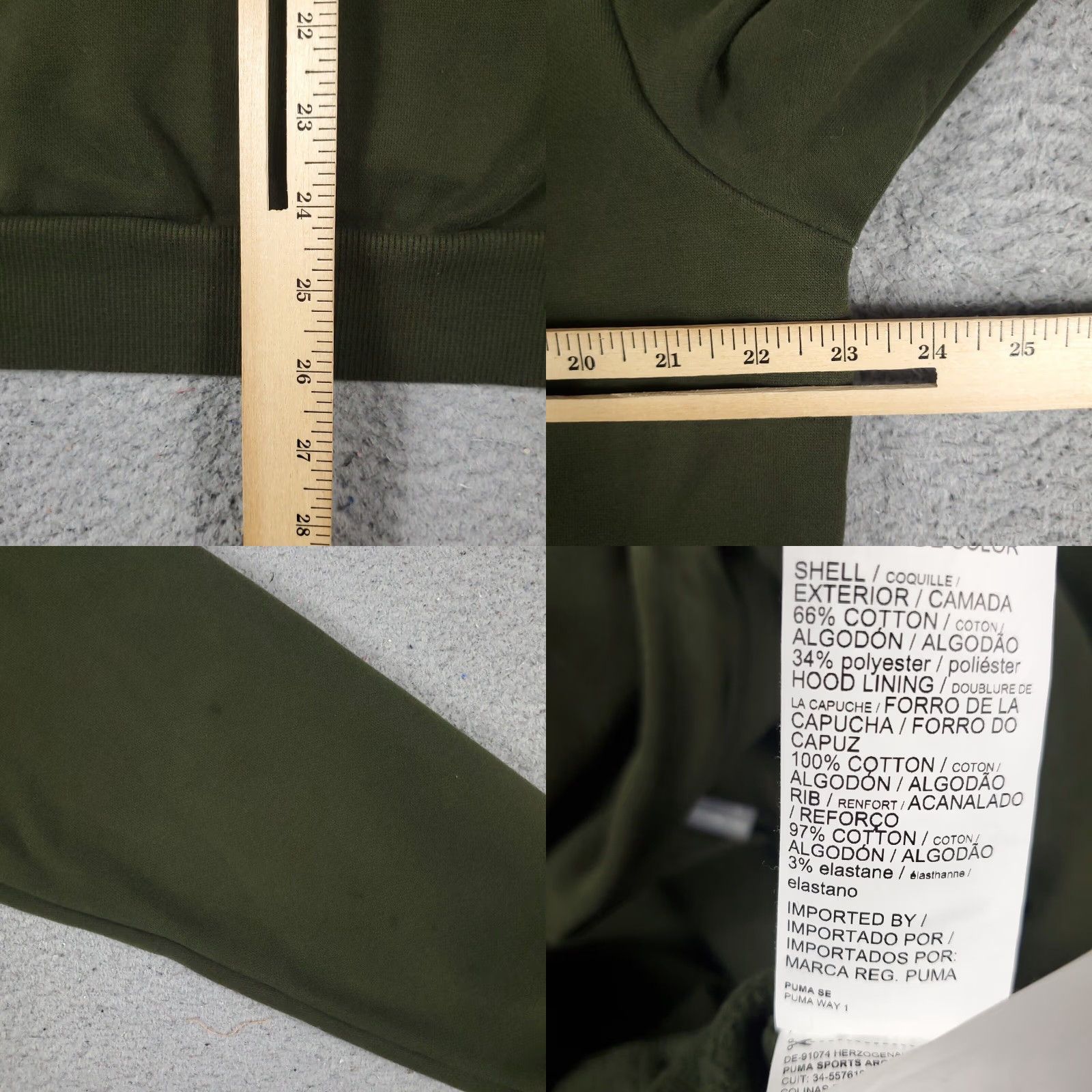 Puma Puma Sweater Mens Large Green Casual Pullover Hoodie Sweatshirt * Size US L / EU 52-54 / 3 - 8 Thumbnail