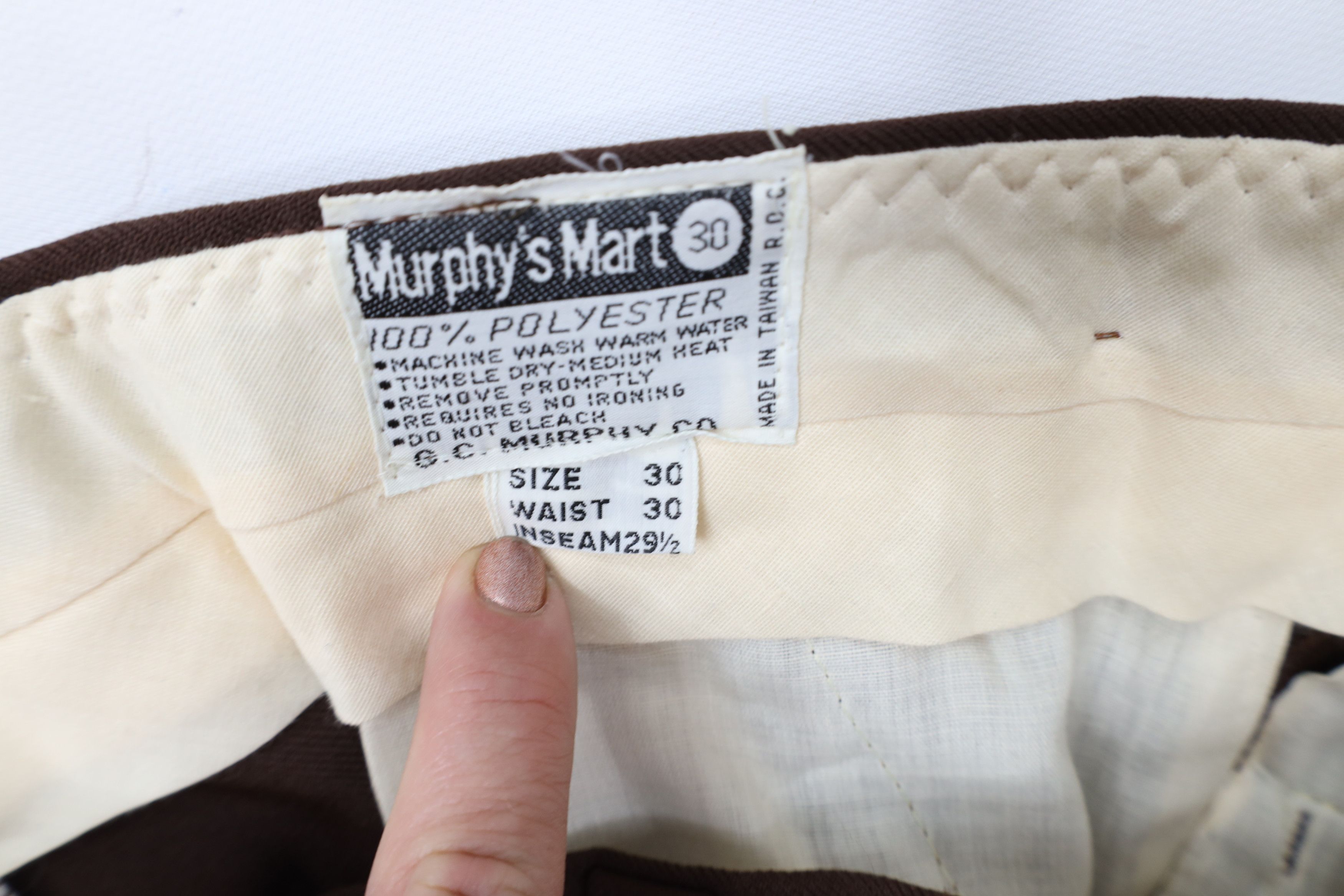 Vintage Deadstock Vintage 70s Streetwear Wide Leg Chino Pants Brown Size US 30 / EU 46 - 7 Thumbnail