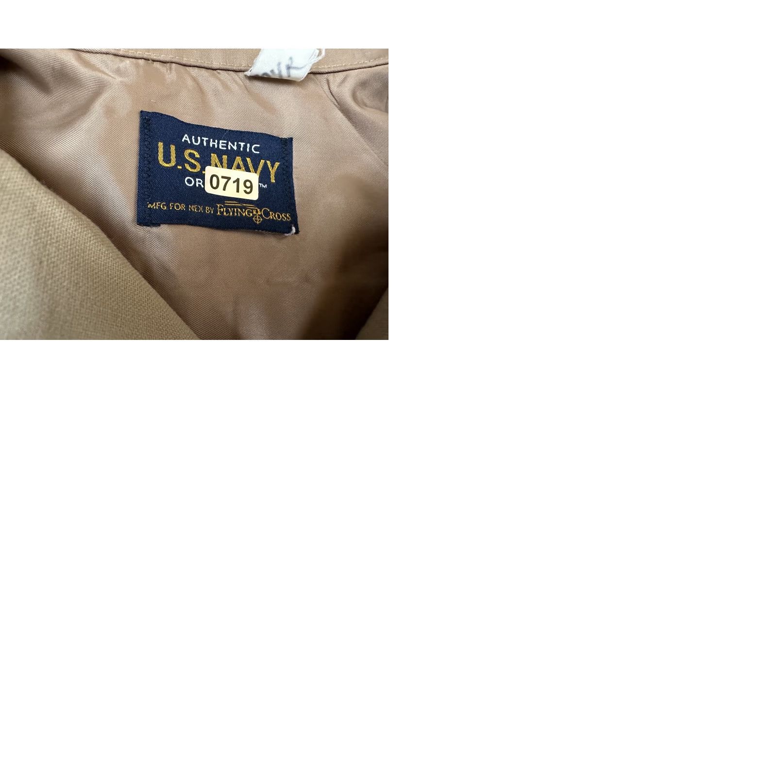 Vintage US Navy Flying Cross Shirt Men Large Khaki Wool Blend Short Sleeve Union Made Size US L / EU 52-54 / 3 - 10 Thumbnail