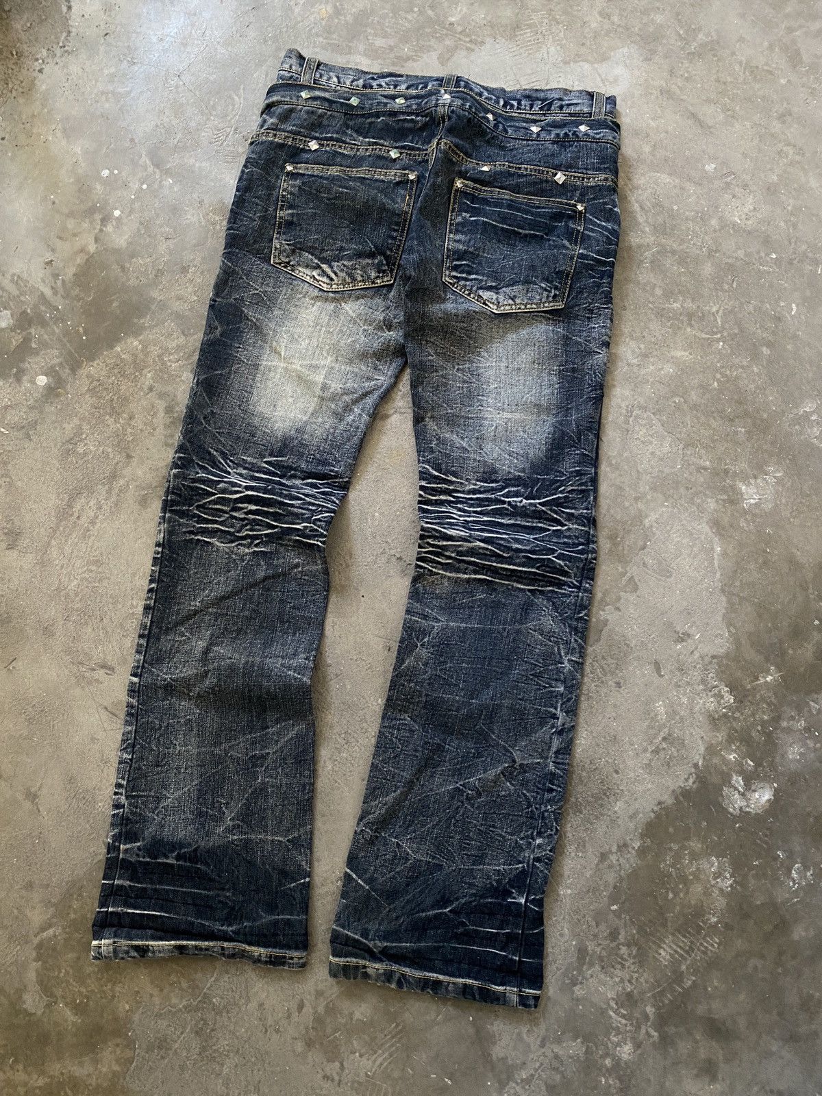 Japanese Brand Black Baccara - Studded Double Waist Clawmark Flare Denim Size US 32 / EU 48 - 20 Thumbnail