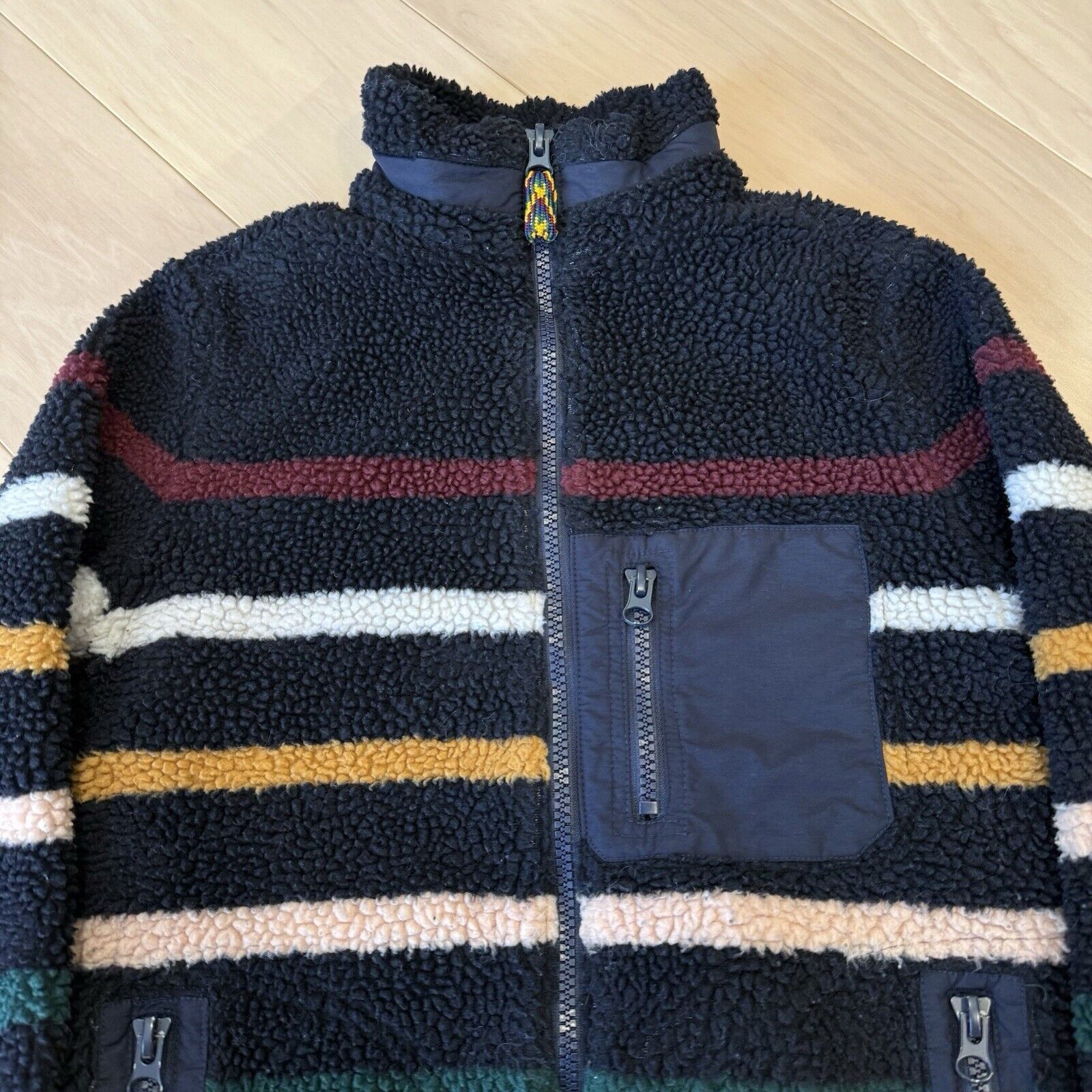 Faherty Faherty Dream Fleece Jacket Women's S Navy Striped Sherpa Size S / US 4 / IT 40 - 3 Thumbnail