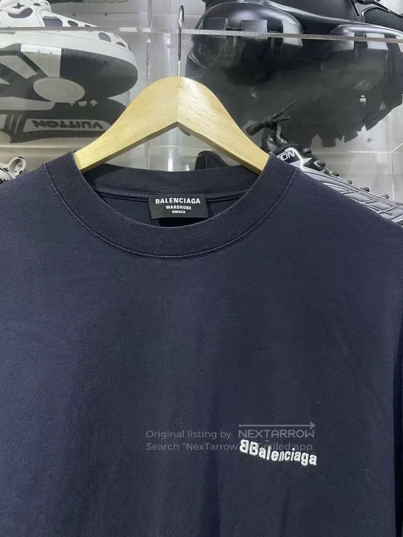 Balenciaga Balenciaga Short-sleeved crew-neck T-shirt with logo embro Size US M / EU 48-50 / 2 - 2 Thumbnail