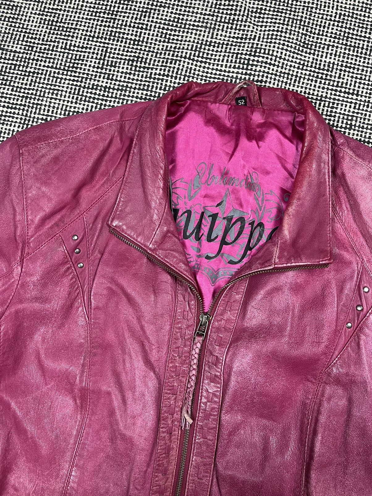 Genuine Leather Distressed vintage oversized cropped pink leather jacket Size US XL / EU 56 / 4 - 8 Thumbnail