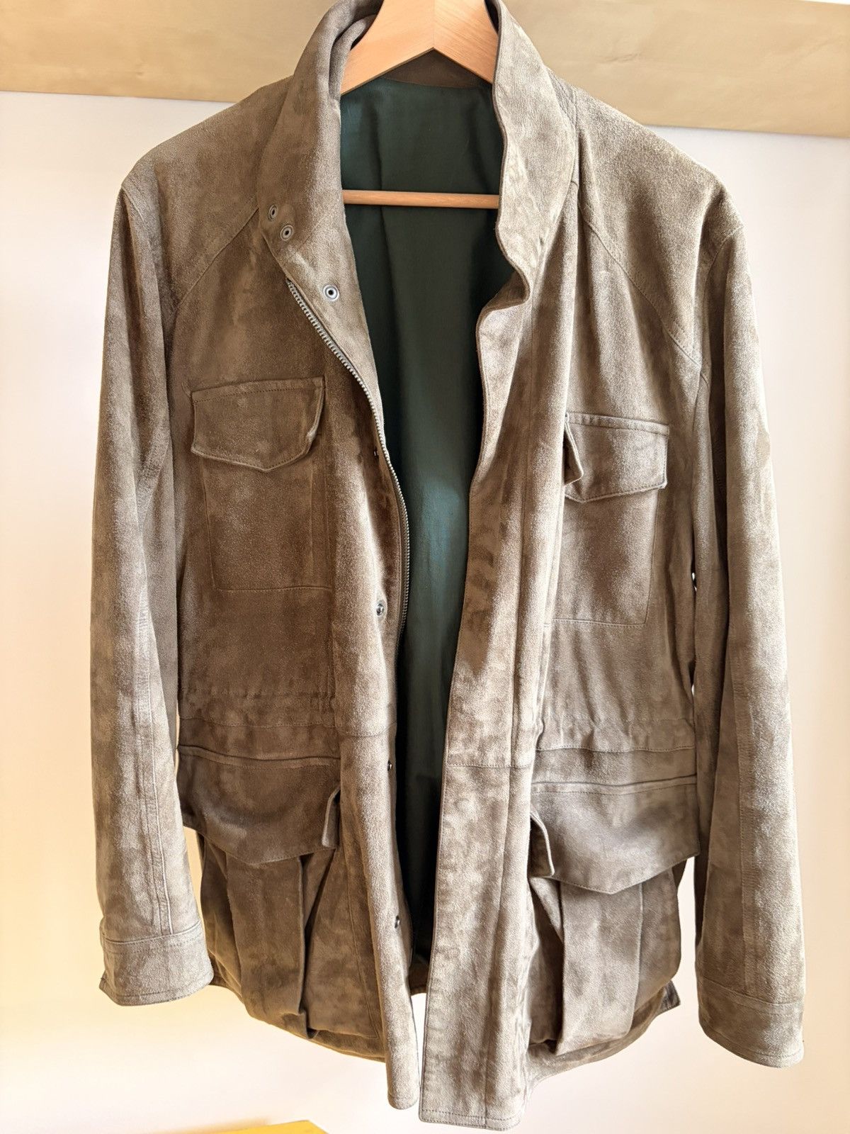 Stoffa Stoffa Field Jacket Dusty Green Lamb Suede 46S Size US S / EU 44-46 / 1 - 8 Thumbnail