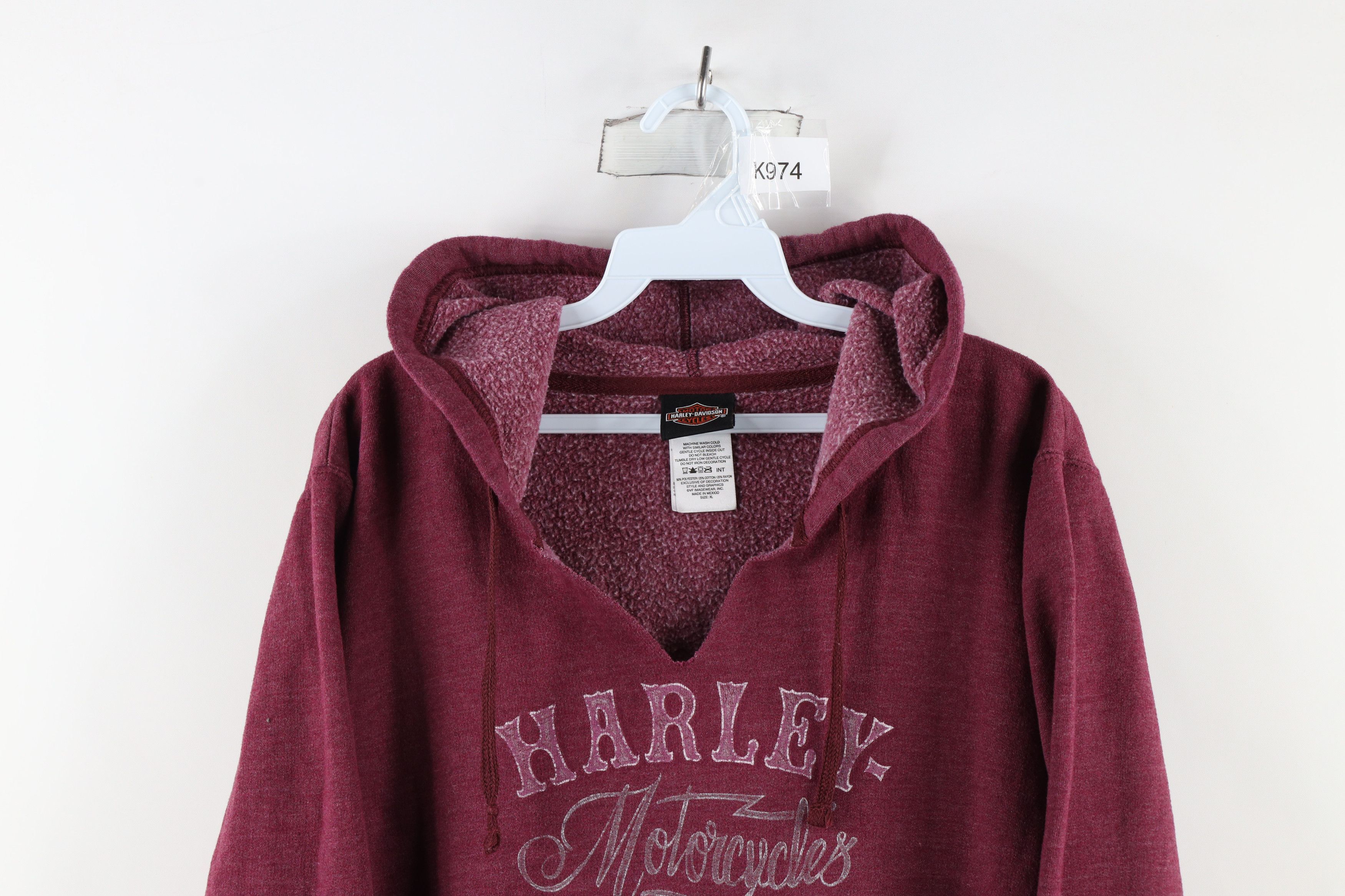 Harley Davidson × Vintage Y2K Harley Davidson Out Rose Flower Heart Hoodie Purple Size XL / US 12-14 / IT 48-50 - 2 Thumbnail