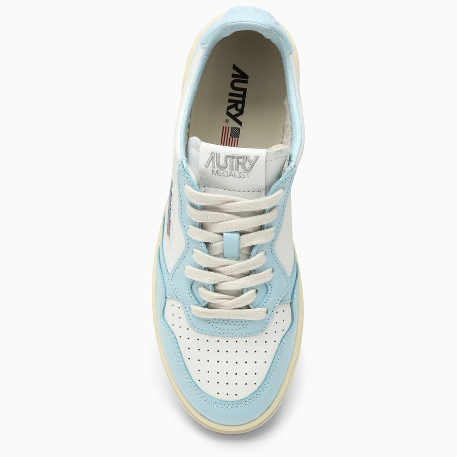 AUTRY o1d2blof0824 Leather Low-Top Trainers in White & Light Blue Size US 8 / IT 38 - 3 Thumbnail