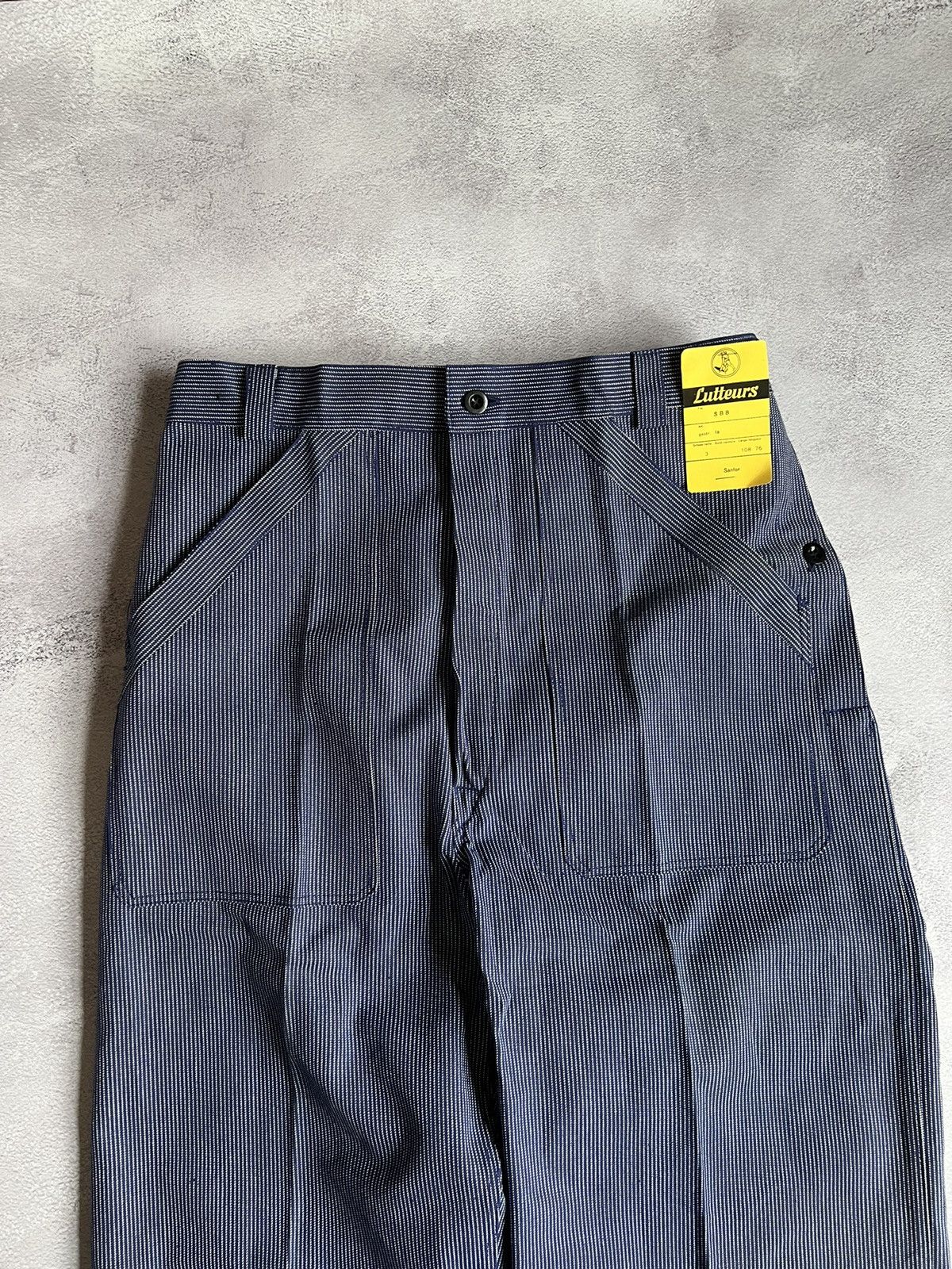 Le Laboureur Vintage 80s French Lutteurs Striped Sanfor Work Pants Size L Size US 36 / EU 52 - 2 Thumbnail