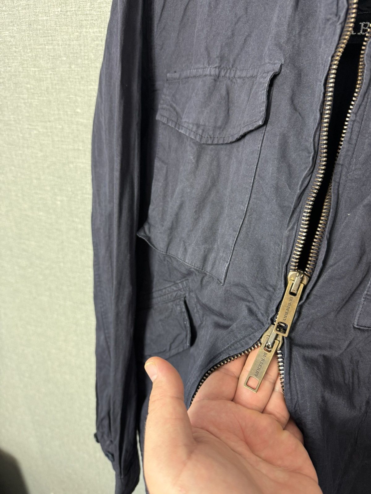 Burberry Burberry London Navy Cotton & Metal Utility Jacket Size L Size US L / EU 52-54 / 3 - 16 Thumbnail