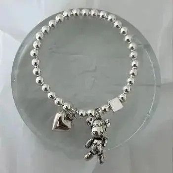 Jewelry Stainless Steel 🐻 Bear Love Charm Bracelet Unisex Size ONE SIZE - 3 Thumbnail