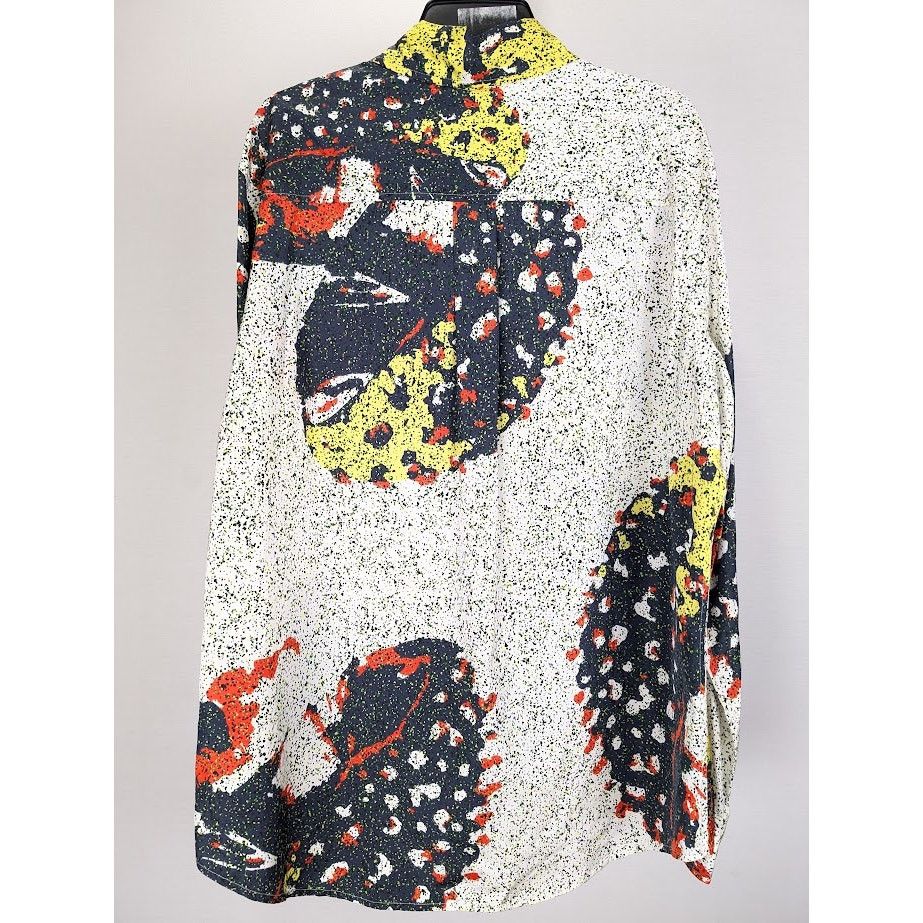 Bottega Veneta o1rshd1 Patchwork Mushrooms Shirt in Navy/Red/Yellow Size US L / EU 52-54 / 3 - 11 Thumbnail