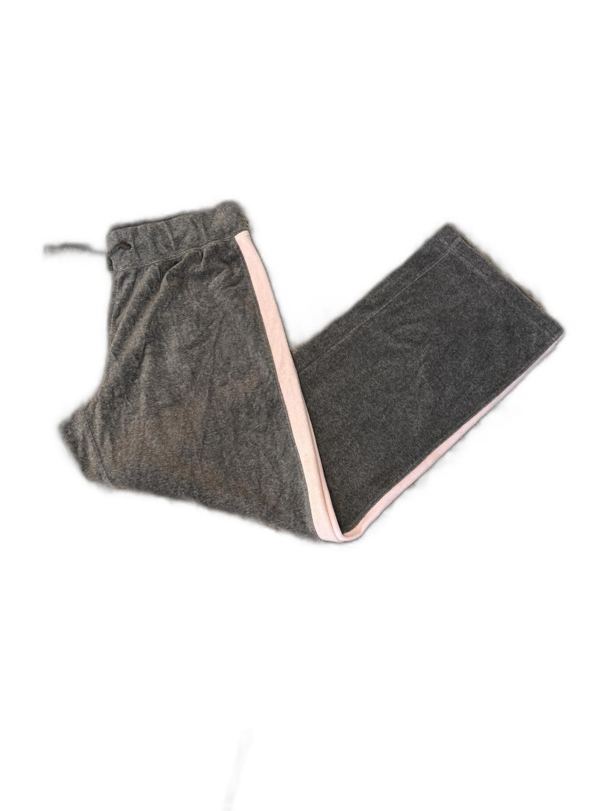 Designer Y2K 2000s Women's Velour Velvet SweatPants with Pink Trim Size 36" / US 14 / IT 50 - 1 Thumbnail