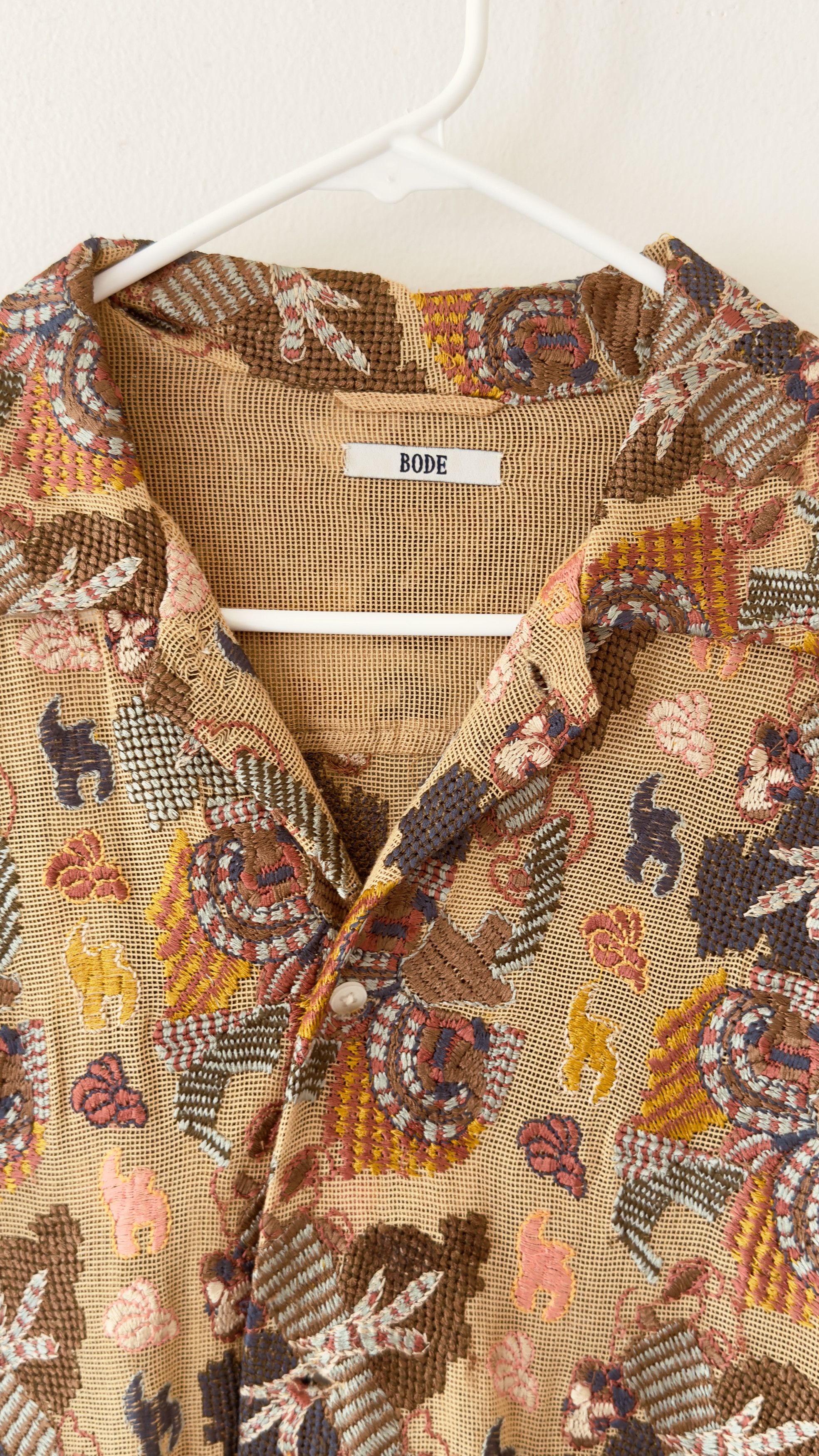 Bode Embroidered Camp Collar Shirt Size US XL / EU 56 / 4 - 4 Thumbnail