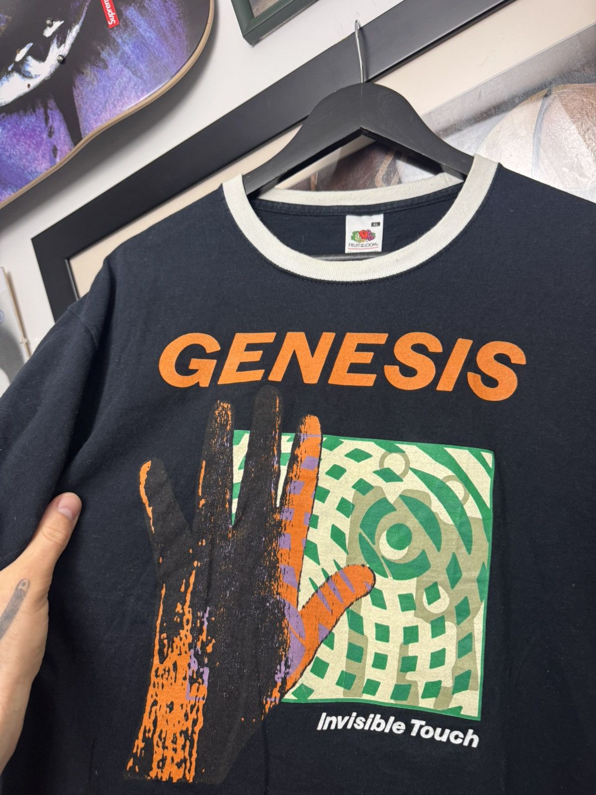 Vintage Vintage Genesis Invisible Touch Band Tee Ringer Hype Rock Size US XL / EU 56 / 4 - 2 Thumbnail