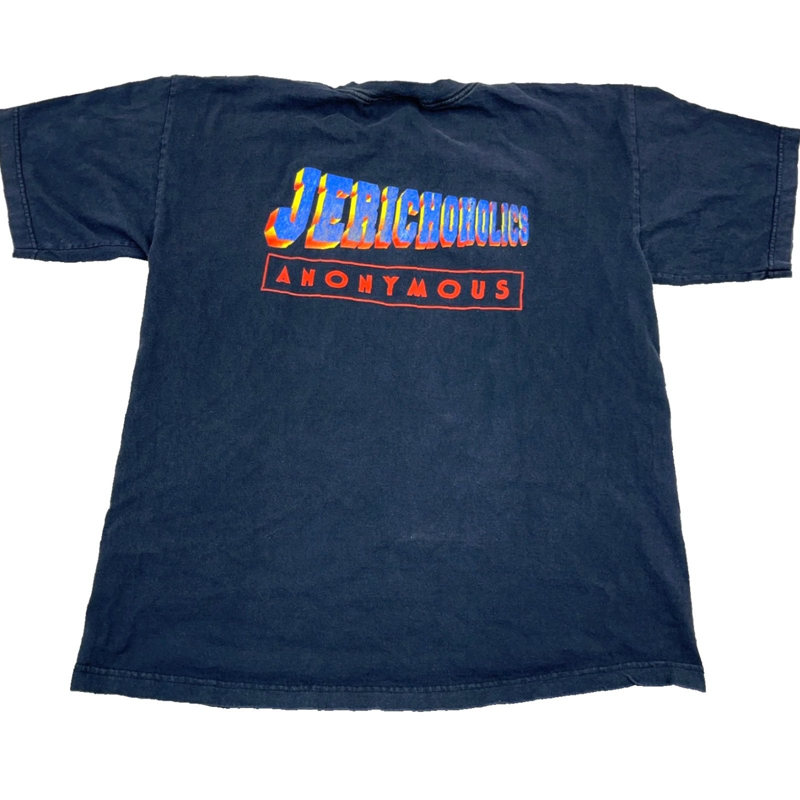 AAA VINTAGE WCW Nike Shirt Men XL Black Tee Chris Jericho Nitro Wrestling 90s Adult Faded Size US XL / EU 56 / 4 - 2 Thumbnail