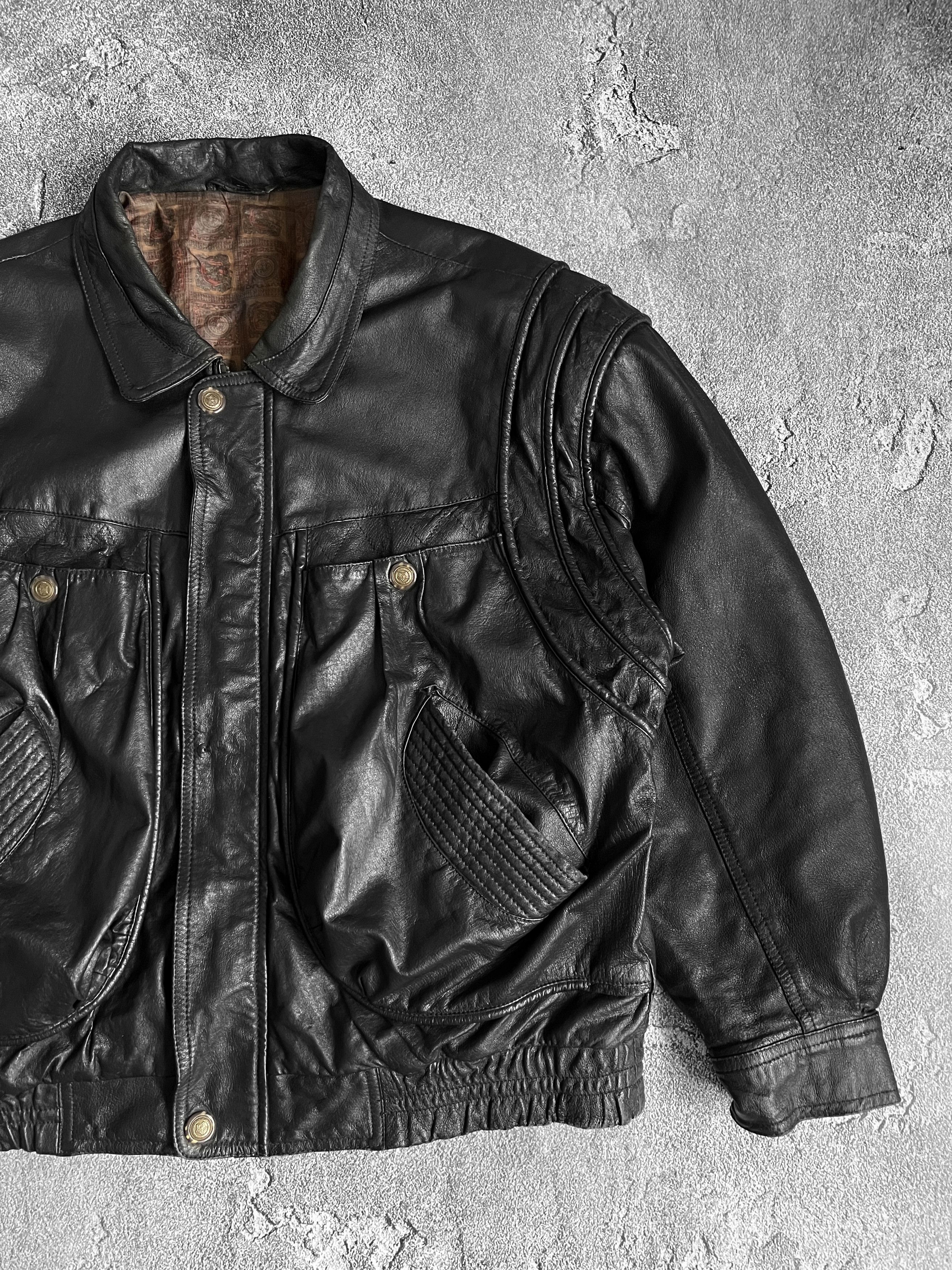 Vintage Vintage genius leather jacket aviator echt leder Size US L / EU 52-54 / 3 - 3 Thumbnail
