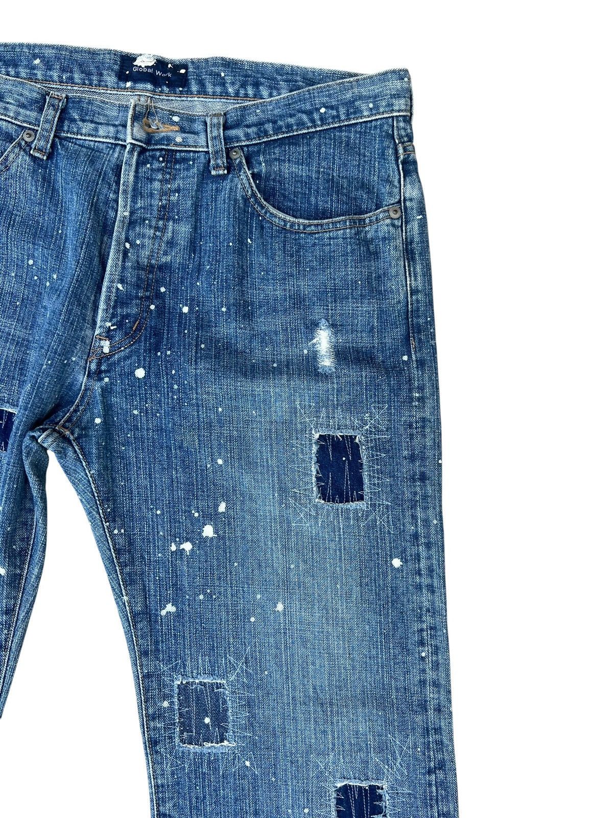 Global Work Global Work Painter Distressed Patchwork Denim Jeans Size US 34 / EU 50 - 10 Thumbnail