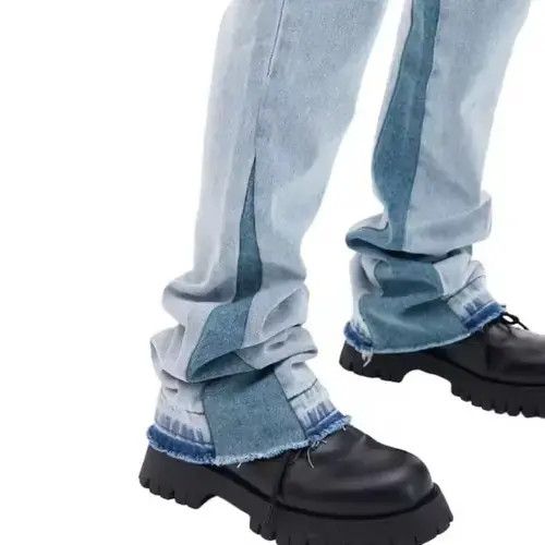Other Blue Stacked Denim Jeans Size US 30 / EU 46 - 2 Thumbnail