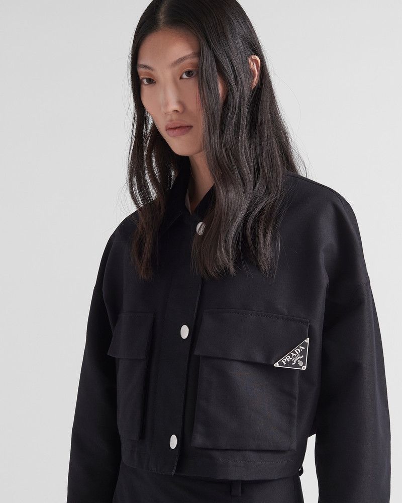 Prada o1B3y1r0426 Technical Canvas Blouson Jacket in Black Size XXS / US 00 / IT 34 - 3 Thumbnail